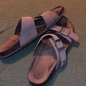 Open toed double strapped sandals